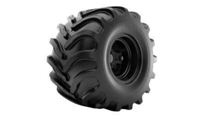 Powerful Off-Road Tire Design for Rugged Terrain Vehicles isolated on transparent background	
