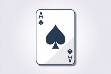 Ace of Spades playing card illustration, simple design.