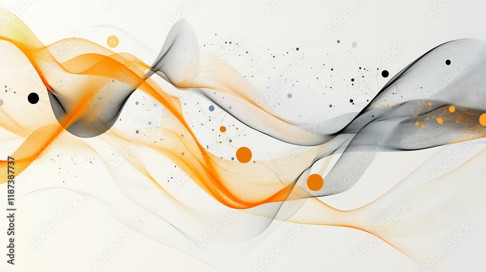 Fototapete Artistic representation of website optimization flowing lines abstract nodes symbolizing speed and userfriendly design