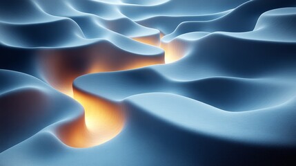 Obraz premium A blue and orange landscape with a yellow line