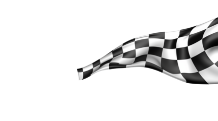 Dynamic checkered flag waving, race finish