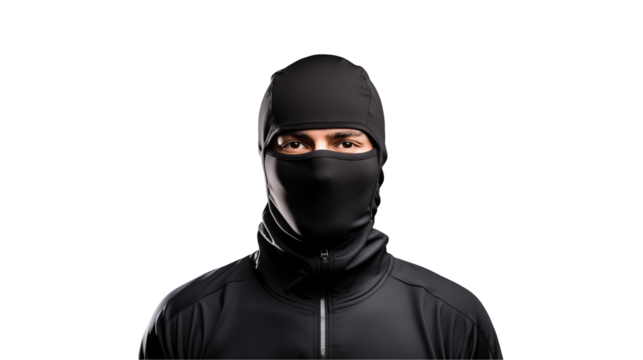 Masked Person, Mysterious Identity, Concealed Face, Dark Clothing, Security
