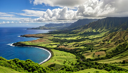 Fototapeta premium Vue panoramique sur la côte d'une île tropicale