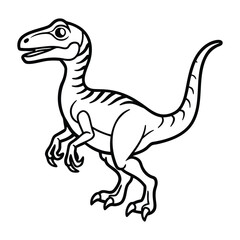 Fototapeta premium Elegant Velociraptor Line Art