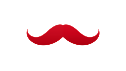 Red Mustache Icon Perfect for Branding and Design isolated on transparent background