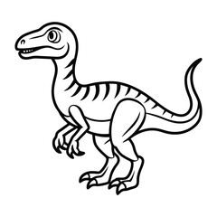 Obraz premium Elegant Velociraptor Line Art
