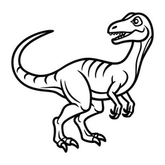 Fototapeta premium Elegant Velociraptor Line Art