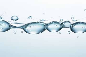 Bubbles rising in clear water creating a serene and refreshing atmosphere in a minimalist setting