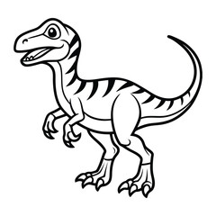 Fototapeta premium Elegant Velociraptor Line Art
