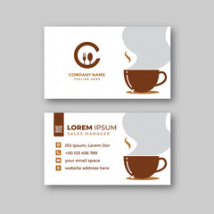 Coffee beverage business card design template