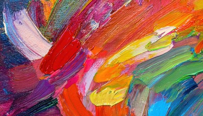 Obraz premium Vibrant and Textured Oil Painting Showcasing an Abstract Artwork with Intricate Brushstrokes, Exuding Energy and Emotion.