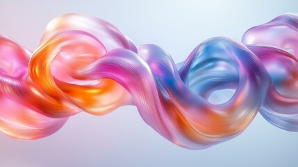 Fototapeta premium Colorful abstract fluid wave with light reflections on smooth background