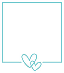 Heart Square Frame | Cute Border | Heart Decorative Element | Vector Valentine Design