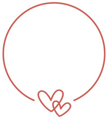Heart Frame | Circle Border | Decorative Element | Vector Valentine Design
