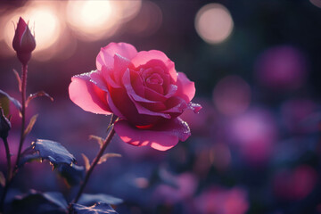 Rose in the evening light