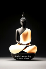 Buddha sculpture art celebrating parinirvana day on a creative journey