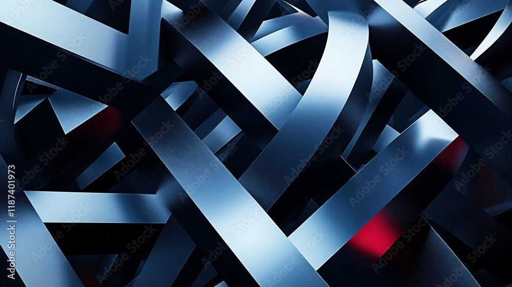 Poster abstract visualization of public relation highlighting interwoven geometric forms symbolizing reputa