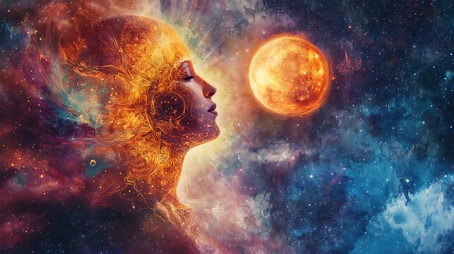 Pluto depicted celestial symbolism highlighting transformation and evolution in dynamic astrological and cosmic designs