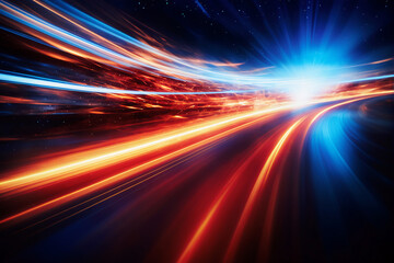 Energy Flow Abstract Motion Blur with Speed Lines and Colorful Lights