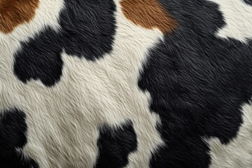 Cow Skin Texture. Close-Up of Cow Skin. Cowhide Texture. Pattern of Cow Skin. Detailed Cow Skin Texture. Black and White Cowhide. Natural Cow Skin Surface.	