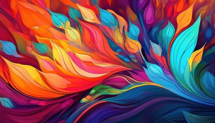 Vibrant Multicolored Masterpiece A Captivating Display of Painted Nature showcasing a Colorful Palette of Hues in Harmony with the Outdoors