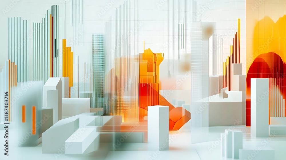 Poster abstract visualization of financial instrument showcasing symbolic geometric forms representing bond