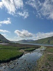 mountain landscape with lake,  Ireland.