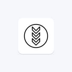 Chevron Down line icon , vector, pixel perfect, illustrator file