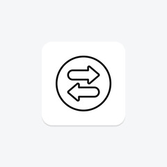 Reverse Arrow line icon , vector, pixel perfect, illustrator file