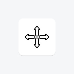Expand Arrow line icon , vector, pixel perfect, illustrator file
