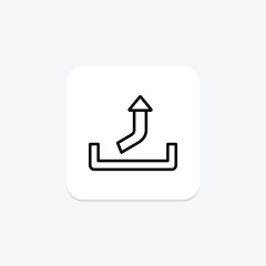 Upload Arrow line icon , vector, pixel perfect, illustrator file