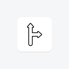 Up and Right line icon , vector, pixel perfect, illustrator file