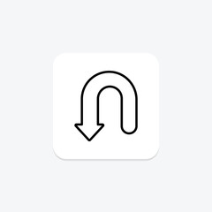 Back Down line icon , vector, pixel perfect, illustrator file