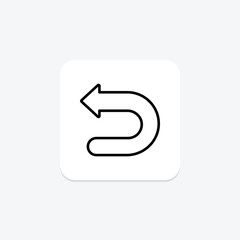 Back Left Arrow line icon , vector, pixel perfect, illustrator file