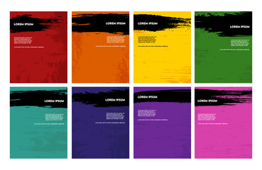set vertical web banners with different geometric elements