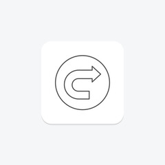 Redo Arrow thinline icon , vector, pixel perfect, illustrator file