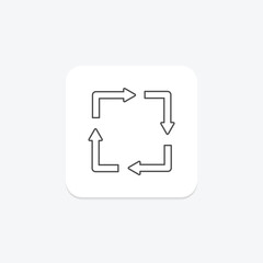 Arrow Box thinline icon , vector, pixel perfect, illustrator file