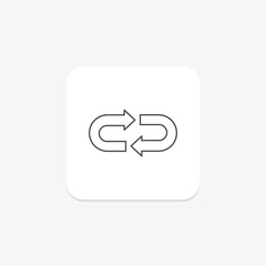 Loop Arrow thinline icon , vector, pixel perfect, illustrator file
