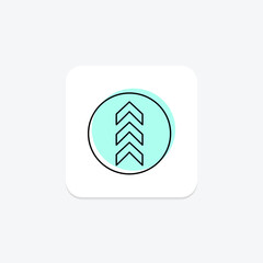 Up Arrow color shadow thinline icon , vector, pixel perfect, illustrator file