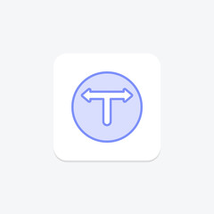 T Junction duotone line icon , vector, pixel perfect, illustrator file