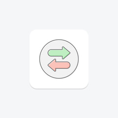Reverse Arrow lineal color icon , vector, pixel perfect, illustrator file