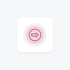 Right Arrow color circle icon , vector, pixel perfect, illustrator file