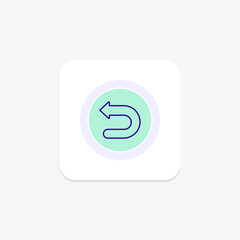 Back Left Arrow color circle icon , vector, pixel perfect, illustrator file