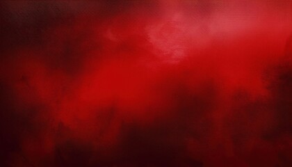Fototapeta premium Vibrant Dark Red Abstract Gradient Painting with Foggy Texture and Cloudy Edges, Evoking a Mysterious Atmosphere.