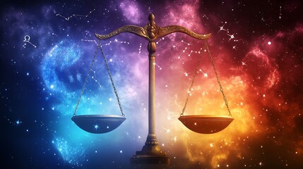 Depiction of cosmic balance highlighting astrological compatibility spiritual cosmos