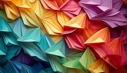 colourful origami paper as abstract wallpaper history generative ai