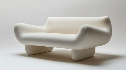 Sofa with a minimalist design, featuring a floating structure and soft upholstery 
