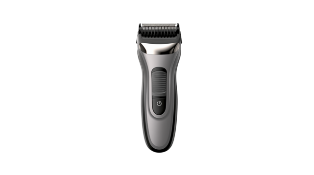 Close-up of Modern Electric Razor for Men's Grooming isolated on transparent background	