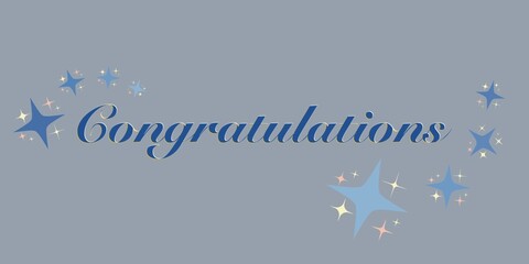 Congratulations lettering design greeting card on grey background.