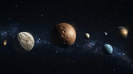 Distant view of Pluto other dwarf planets in the Kuiper Belt